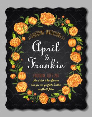 وکتور کارت دعوت کارت عروسی حلقه گل کادر گل حاشیه گل