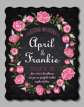 وکتور کارت دعوت کارت عروسی حلقه گل کادر گل حاشیه گل1