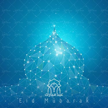 وکتور  گنبد سه بعدی گنبد آینه کاری شده بک گراند مذهبی