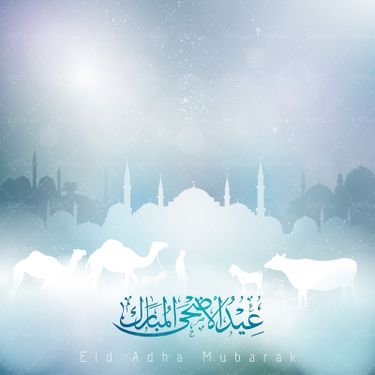 وکتور  کاروان شتر گاو بز عید قربان تصویر زمینه مذهبی گنبد گلدسته