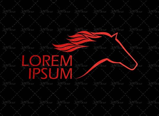 وکتور اسب یال دار لوگو اسب آرم سر اسب نشان کله اسب اسب مسابقه اسب قرمز