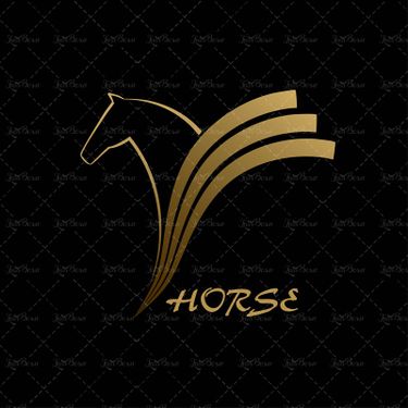 وکتور اسب یال دار لوگو اسب آرم سر اسب نشان کله اسب  علامت سر اسب