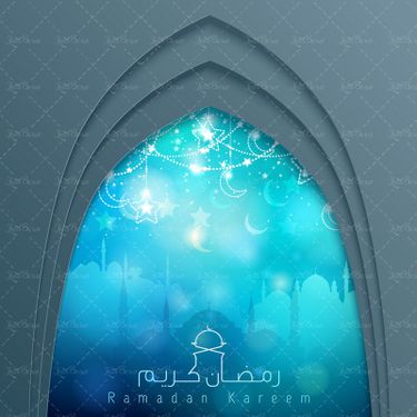 وکتور طرح مذهبی  محراب ماه خدا ماه رمضان ماه ضیافت الهی
