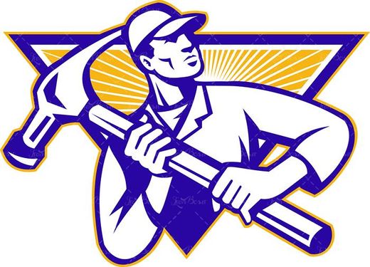 وکتور کلنگ وکتور کارگر ساختمانی وکتور لوگو ساخت و ساز