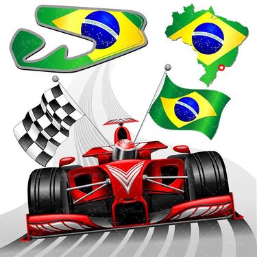 وکتور مسابقات فرومول یک وکتور پرچم برزیل