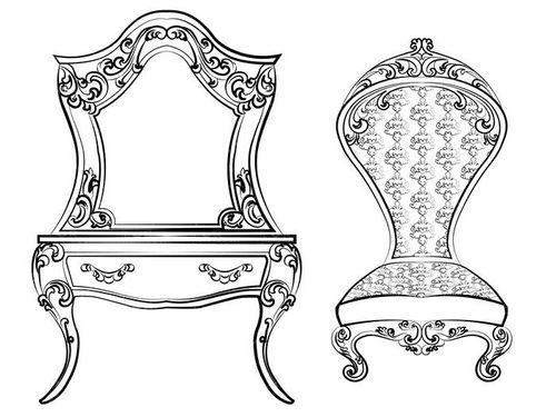 وکتور  مبل سلطنتی وکتور مبل چوبی وکتور سرویس چوب3