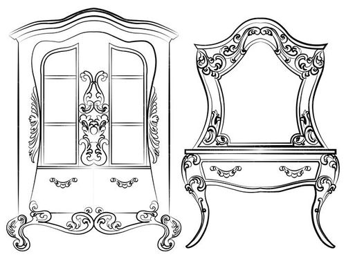 وکتور  سرویس چوب وکتور میز آرایش وکتور دراور