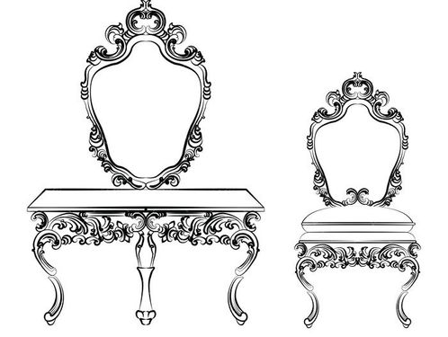 وکتور  سرویس چوب وکتور مبل سلطنتی  وکتور میز آرایش