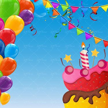 وکتور جشن تولد وکتور  وکتور بادکنک وکتور کیک تولد 2