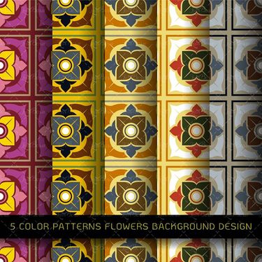 وکتور پترن وکتور بک گراند گل وکتور 4Textures