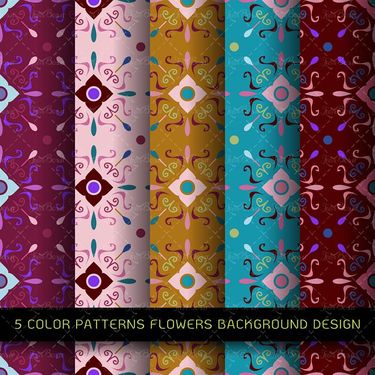 وکتور پترن وکتور بک گراند گل وکتور  7Textures