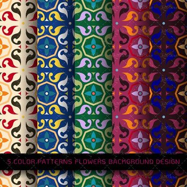 وکتور پترن وکتور بک گراند گل وکتور  16Textures