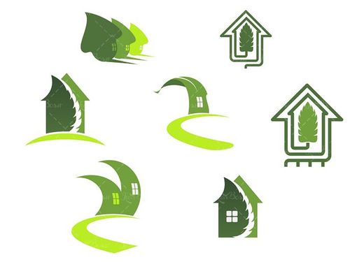 وکتور ساختمان  وکتور خانه سبز وکتور لوگو خانه