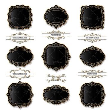 وکتور کادر گل وکتور حاشیه گل قاب گل وکتور حاشیه طلایی