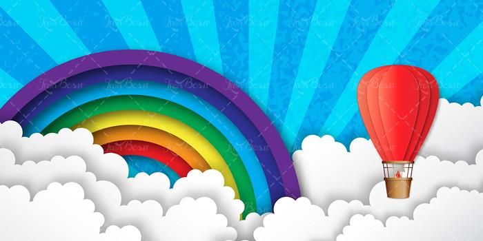 وکتور رنگین کمان وکتور ابر وکتور بالون قرمز وکتور بک گراند