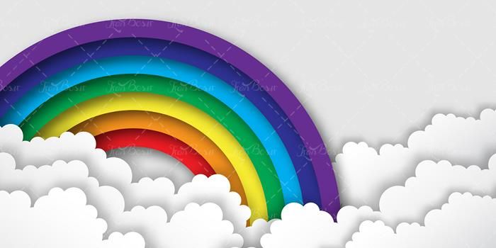 وکتور رنگین کمان وکتور ابر وکتور نقاشی کودکانه1