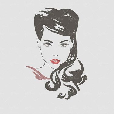 وکتور مدل مو وکتور میکاپ صورت وکتور چهره دختر