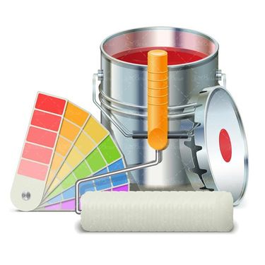 وکتور سطل فلزی رنگ وکتور قلطک رنگ وکتور نقاشی ساختمان