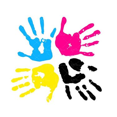 وکتور  چاپ و تبلیغات وکتور رنگ های چاپ وکتور دست رنگی