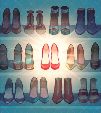 وکتور فروشگاه کفش زنانه وکتور کفش مجلسی