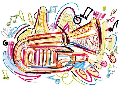 وکتور گروه موزیک وکتور آلات موسیقی وکتور ترومپت 1