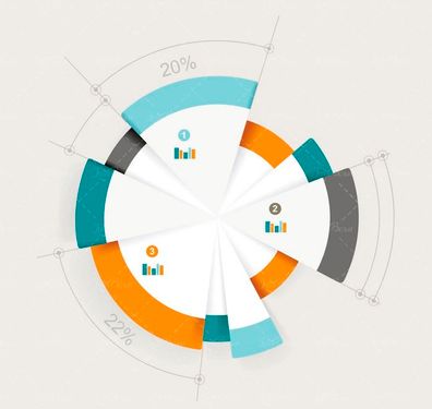 وکتور اینفوگرافی گرافیکی وکتور نمودار دایره ای
