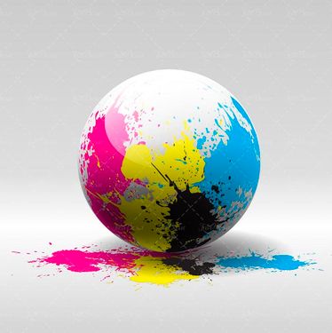 وکتور رنگ های اصلی چاپ وکتور گوی سنگی وکتور CMYK