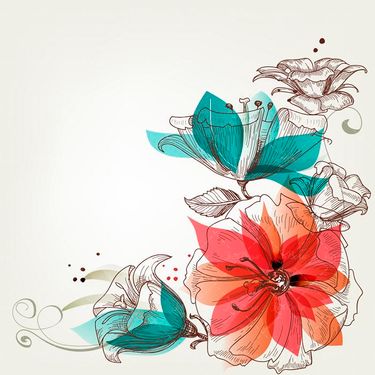 وکتور حاشیه گل وکتور گل و بوته وکتور گل رنگی1