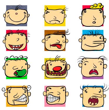 وکتور صورت آدمک وکتور حالتهای مختلف چهره