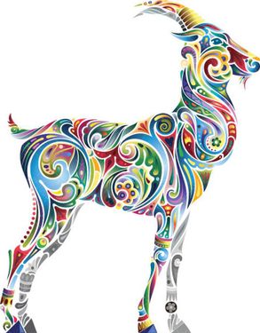 وکتور بز کوهی وکتور نقش نگار روی بدن بز