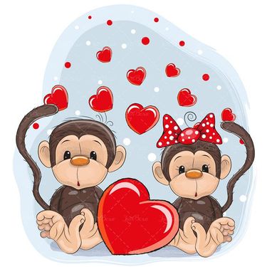 وکتور میمون وکتور قلب وکتور عروسک میمون