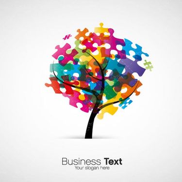 وکتور  درخت رنگی وکتور درخت گرافیکی