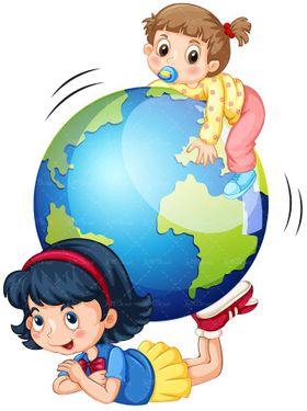 وکتور کودک  وکتور بچه وکتور دختر بچه وکتور کره زمین
