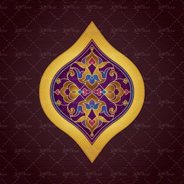 وکتور تصویر سنتی زینتی و اسلیمی تذهیب طلایی
