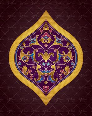 وکتور تصویر سنتی زینتی و اسلیمی تذهیب طلایی1