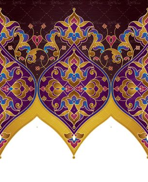 وکتور تصویر سنتی زینتی و اسلیمی تذهیب طلایی4