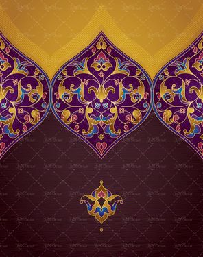 وکتور تصویر سنتی زینتی و اسلیمی تذهیب طلایی6