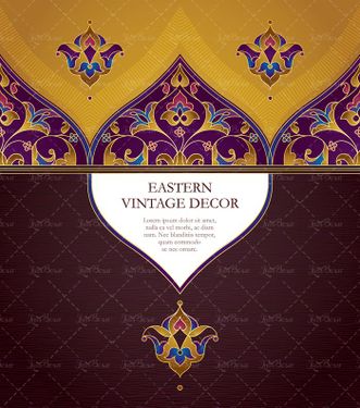 وکتور تصویر سنتی زینتی و اسلیمی تذهیب طلایی7