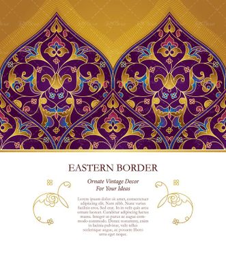 وکتور تصویر سنتی زینتی و اسلیمی تذهیب طلایی11