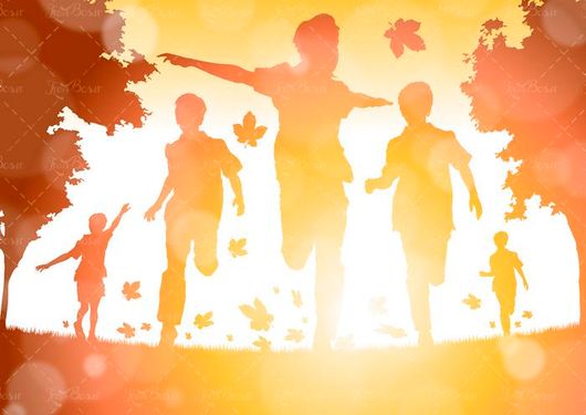 وکتور شادی وکتور خوشحالی بچه ها وکتور پاییز