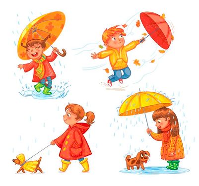 وکتور  بچه وکتور کودک وکتور باران وکتور چتر