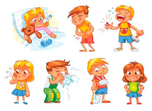 وکتور  بچه وکتور کودک وکتور کودک بیمار وکتور بچه مریض