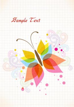 وکتور  پروانه رنگی وکتور پروانه گرافیکی 9