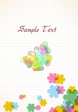 وکتور  پروانه رنگی وکتور گل وکتور پروانه گرافیکی