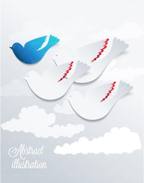 وکتور پرواز پرنده وکتور کبوتر وکتور ابر