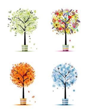 وکتور  درخت چهار فصل سال  وکتور لوگو درخت7