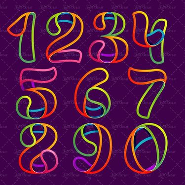 وکتور اعداد گرافیگی لاتین وکتور اعداد رنگی انگلیسی7