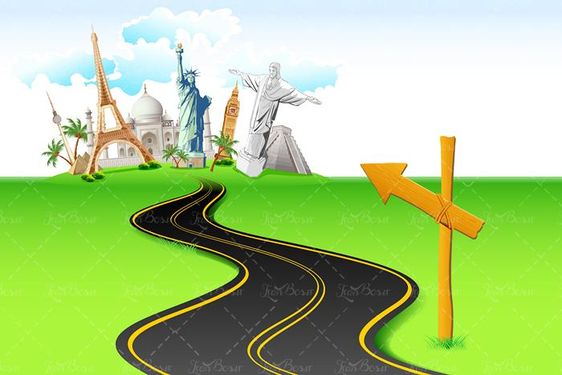 وکتور مکان های دیدنی دنیا وکتور برج ایفل وکتور آژانس مسافرتی55