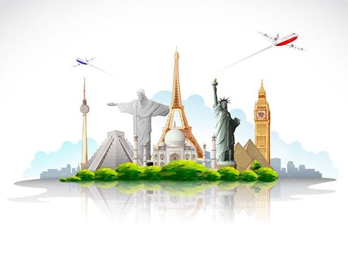 وکتور مکان های دیدنی دنیا وکتور برج ایفل وکتور آژانس مسافرتی3