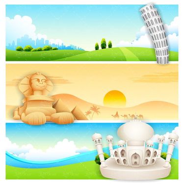 وکتور آژانس گردشگری وکتور مکان های دیدنی دنیا